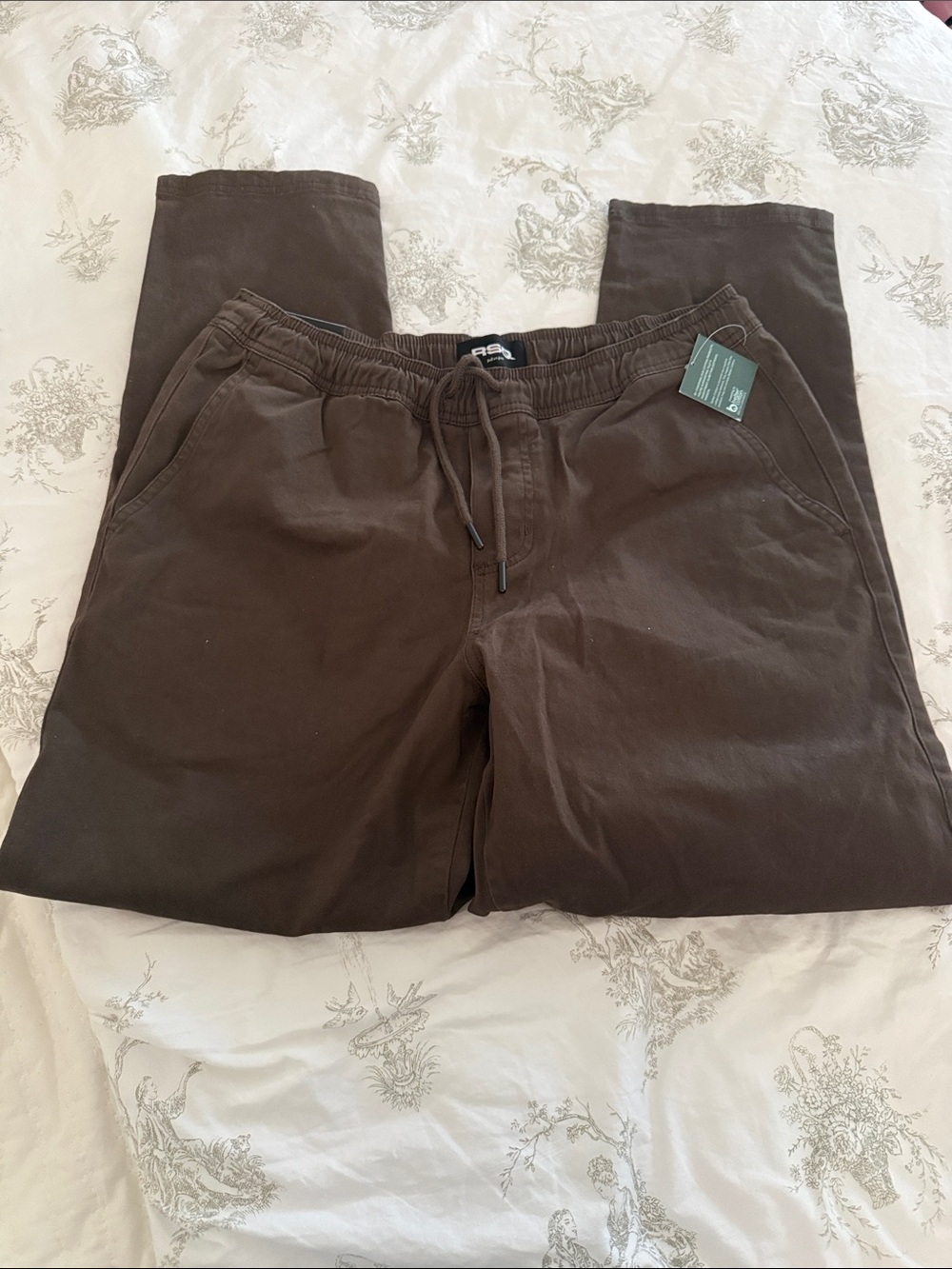 RSQ Men's Brown Drawstring Joggers